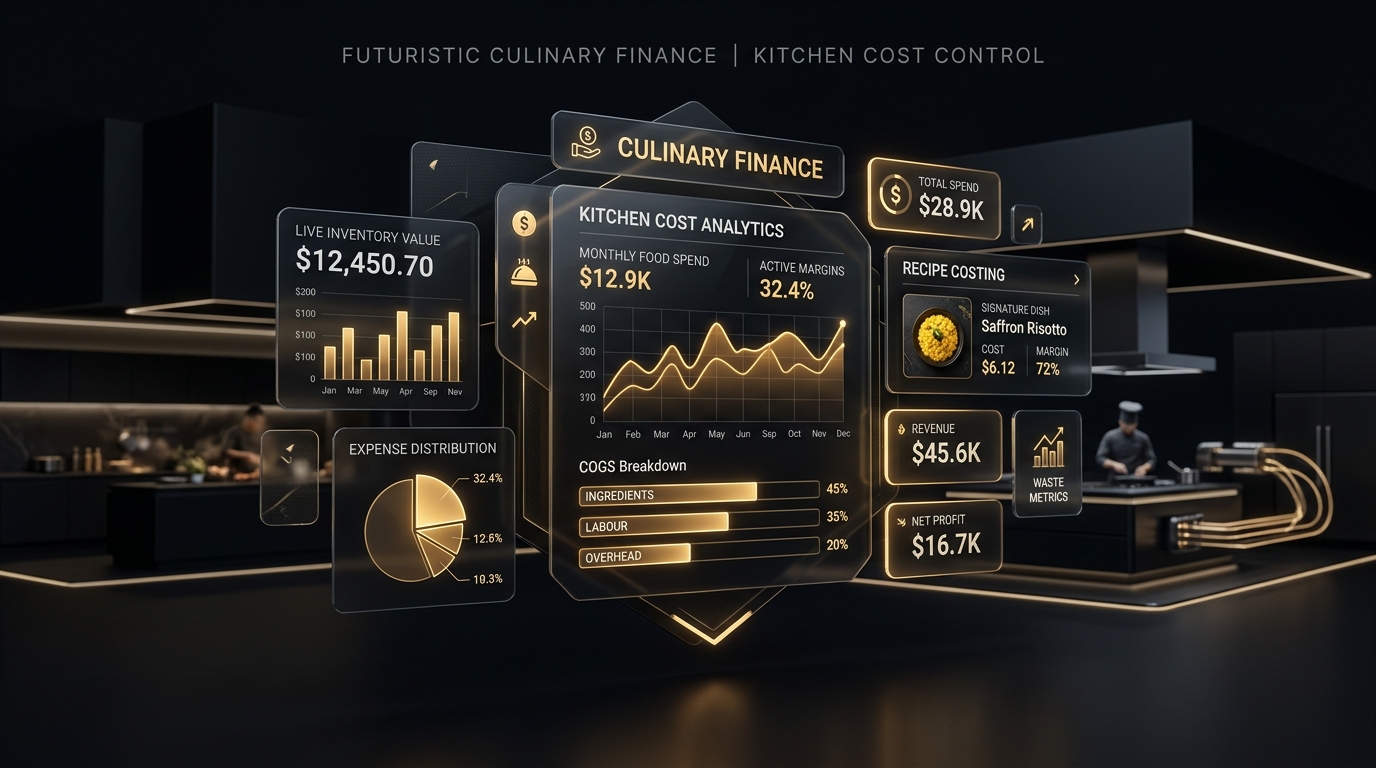 Sistema Costo Cero Gastronómico 3D Dashboard